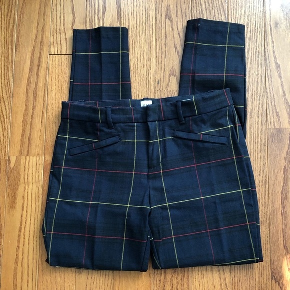 Gap Curvy Signature Skinny Ankle Plaid Navy Blue Pants Women’s Size 6 - Picture 7 of 9